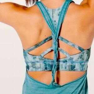 lululemon athletica Light Blue Tank Top with Patterned Bra